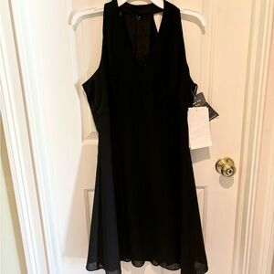 Jessica McClintock black dress, v neck, Size 12